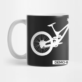 Silhouette of downhill bike. Mug